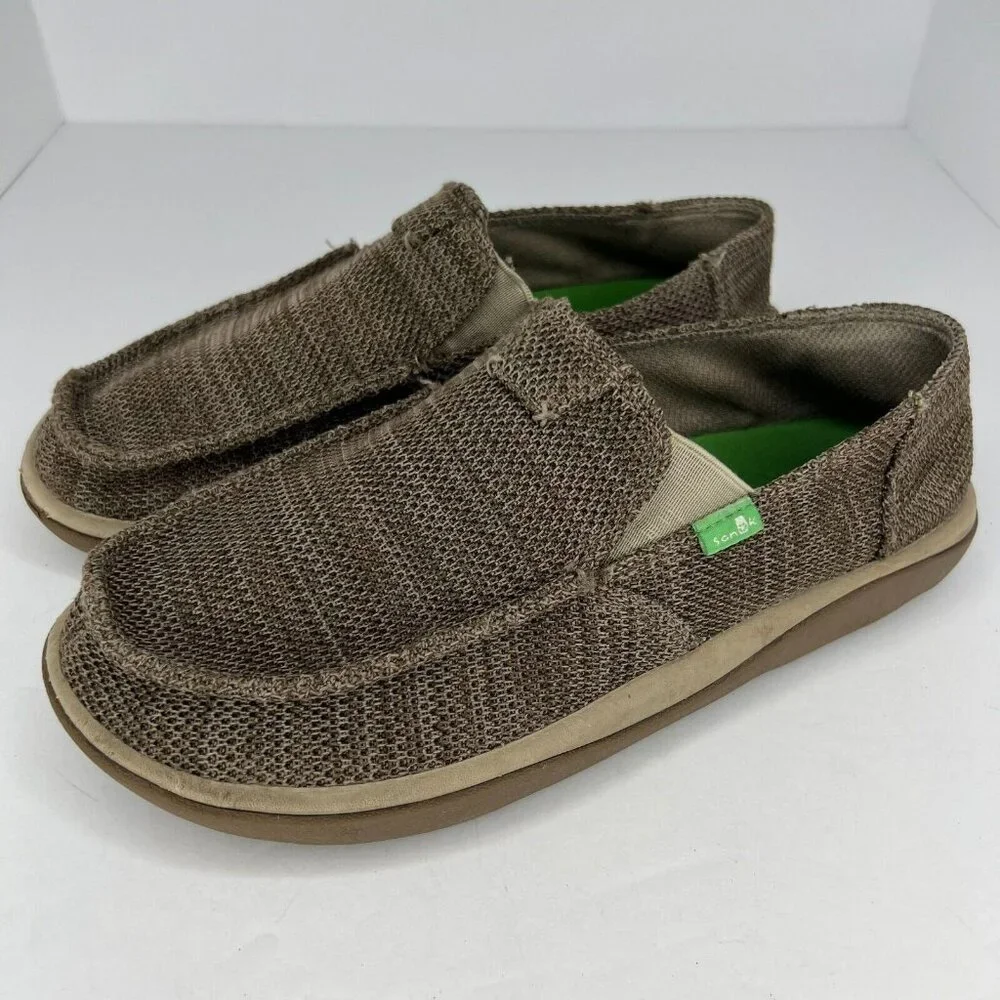 Sanuk Mens 1091409 Brown Vagabond Tripper Synthetic Size 7 Slip-On Shoes